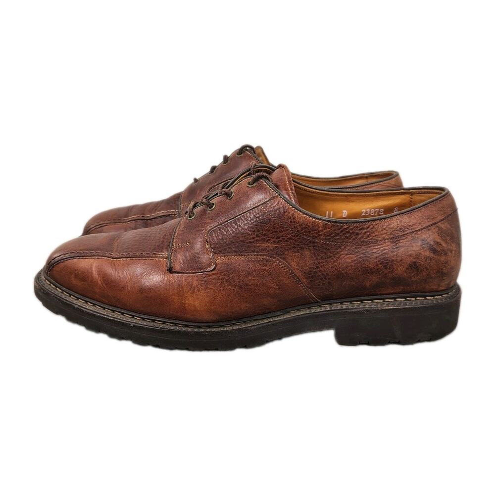 Allen Edmonds Mapleton Shoes Men's 11 D Chestnut Lug Sole Leather Oxford USA GUC